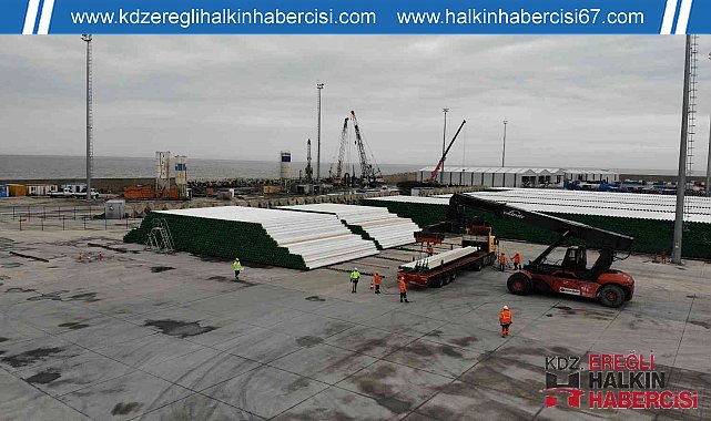 Karadeniz gazının karaya çıkartılma çalışmaları sürüyor...