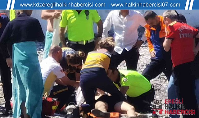 Denize giren genç, boğulma tehlikesi geçirdi