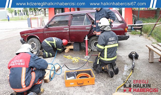Trafik kazalarına müdahale eğitimi yaptılar