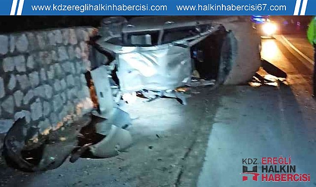 Yoldan çıkan otomobil takla attı ...