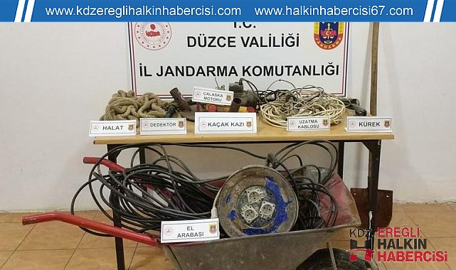Kaçak kazı yaparken yakalandılar