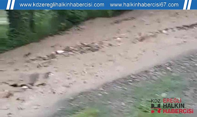 Zonguldak'ta kuvvetli yağışta yolları ve işyerini su bastı
