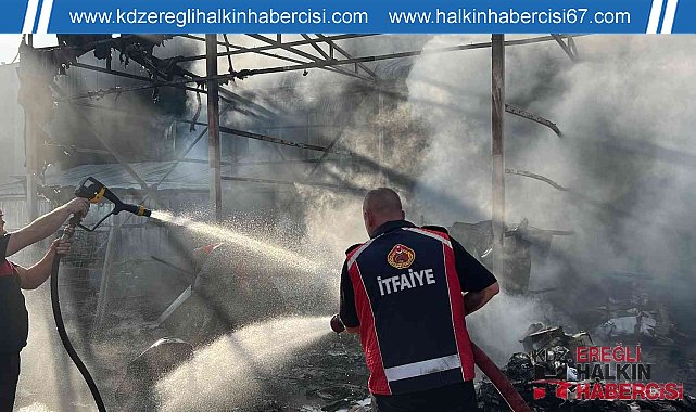 Fabrikanın madeni yağ kazanında çıkan yangın 4 saatte söndürüldü