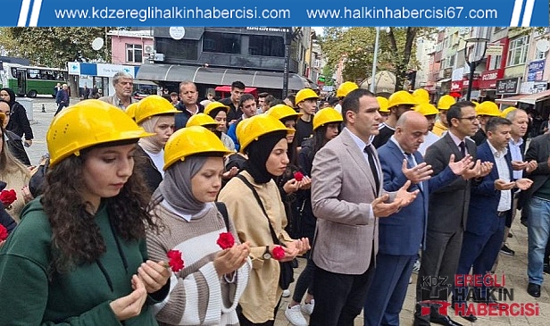 Üniversite öğrencileri 41 işçi için dua etti