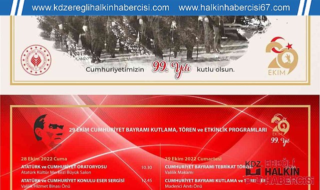 Zonguldak'ta 29 Ekim Cumhuriyet Bayramı coşkuyla kutlanacak