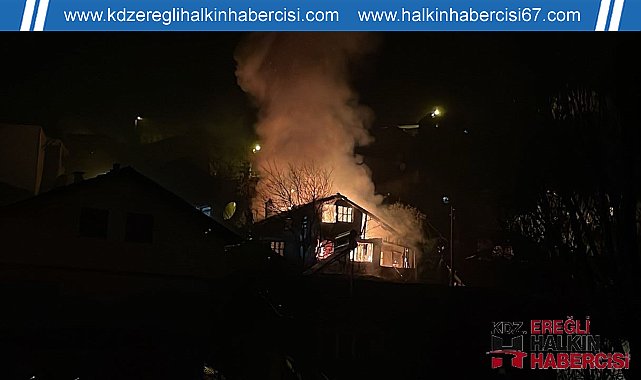İki katlı ev alevlere teslim oldu