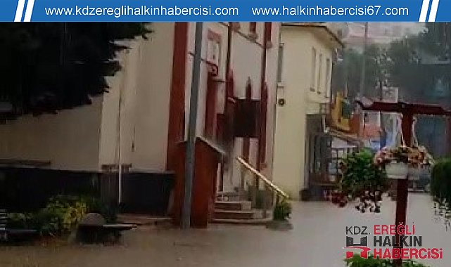 Tatil bölgesi sağanak yağışa teslim oldu