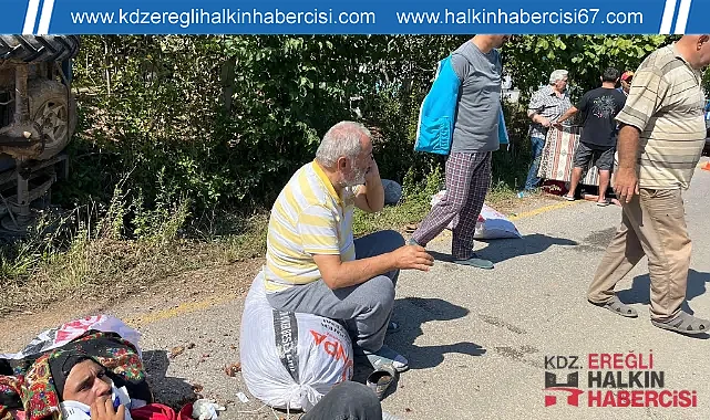 Fındık işçilerini taşıyan patpat devrildi!