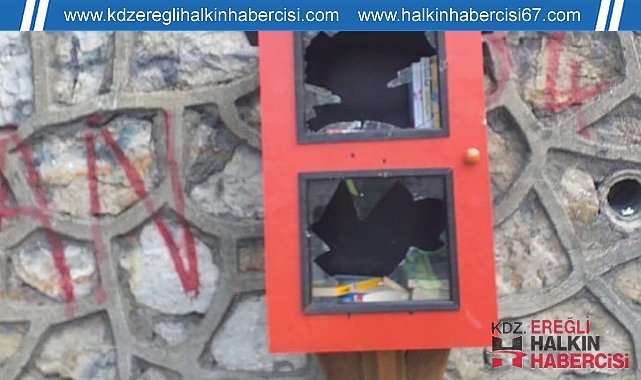 Zonguldak Belediyesi'nden minyatür kütüphaneye zarar verenlere tepki