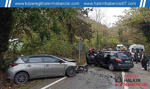 Bartın'da iki otomobil kafa kafaya çarpıştı: 1 ölü, 5 yaralı