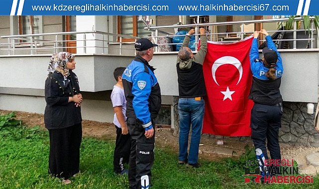 Depremzede aile istedi polisler yerine getirdi