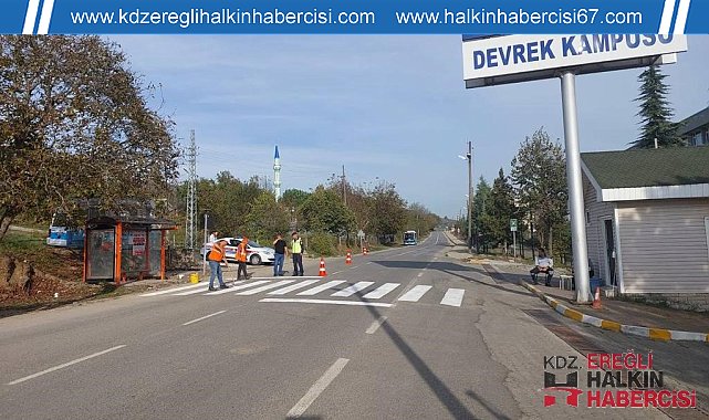 Devrek'te güvenli geçiş yolları boyandı