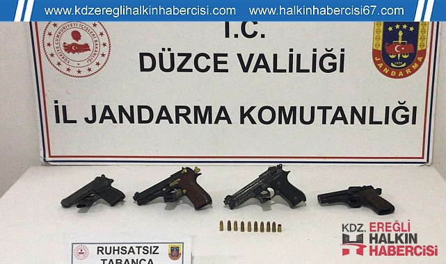 Havaya ateş ettiler 4 silahla yakalandılar