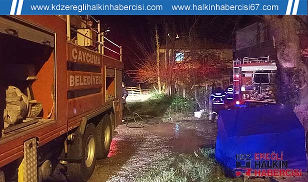 SAMANLIKTA ÇIKAN YANGIN EVE SIÇRADI