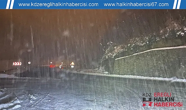 Zonguldak-Ankara karayolunda kar yağışı etkili olmaya devam ediyor