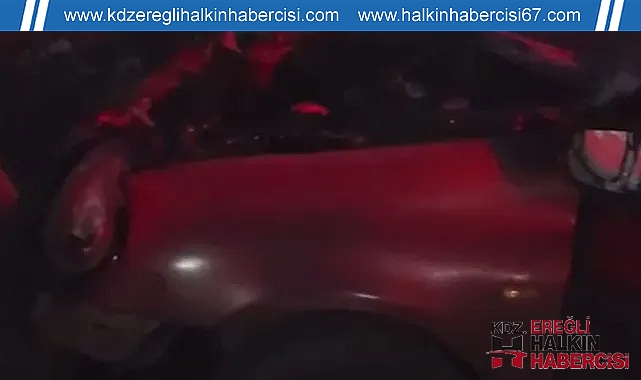 Kdz.Ereğli'de otomobil refüje çarptı!