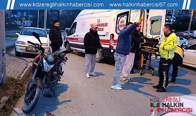 Motosiklet ile otomobil çarpıştı: 1 yaralı