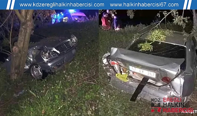 Lüks araç şarampole uçtu...