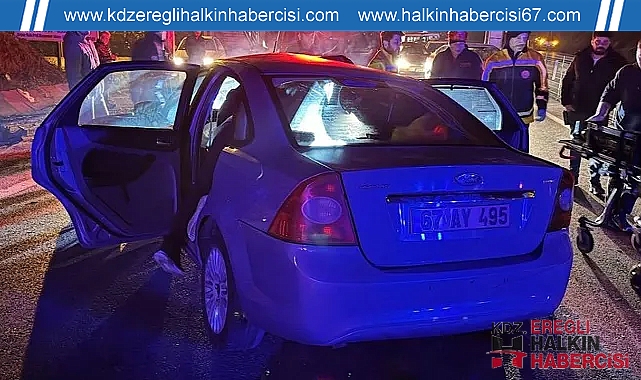 Otomobil orta Refüje çarparak durabildi