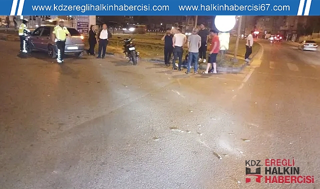 Motosiklet ile otomobil kafa kafaya çarpıştı!