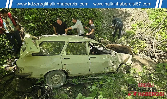 Şarampole devrildi, 3 kişi yaralandı!