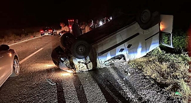 Direksiyon hakimiyetini kaybeden otomobil takla attı!