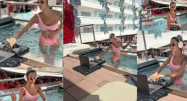 Eğlencenin sıfır noktasında havuzda sıra dışı DJ