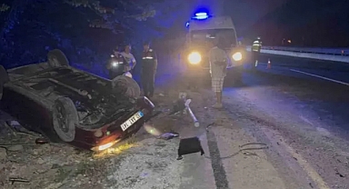 Otomobil kanala uçtu, sürücü kalp masajıyla kurtarıldı