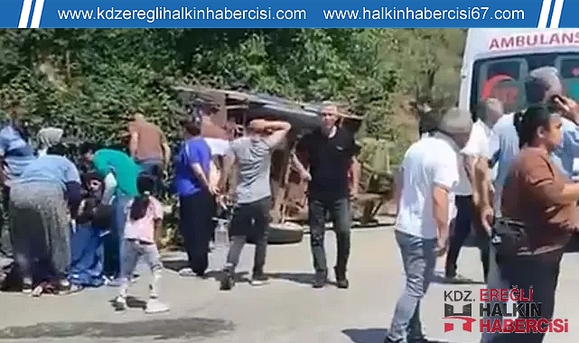 Römork devrildi: Çok sayıda yaralı var