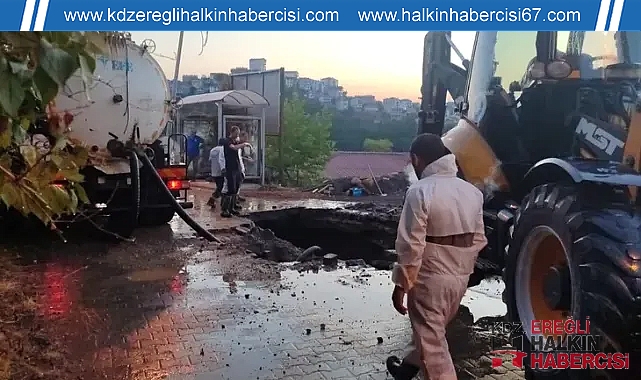Zonguldak'ta su boruları patladı
