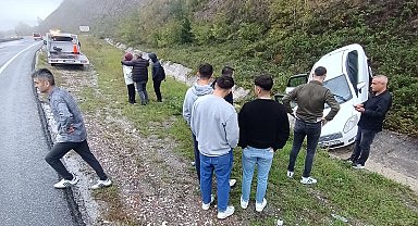 Düzce-Akçakoca karayolunda korkutan kaza!