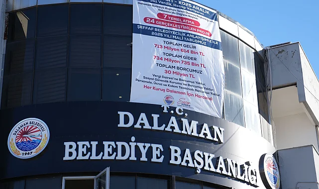 Dalaman Belediyesi mali tablolarını pankartla açıkladı