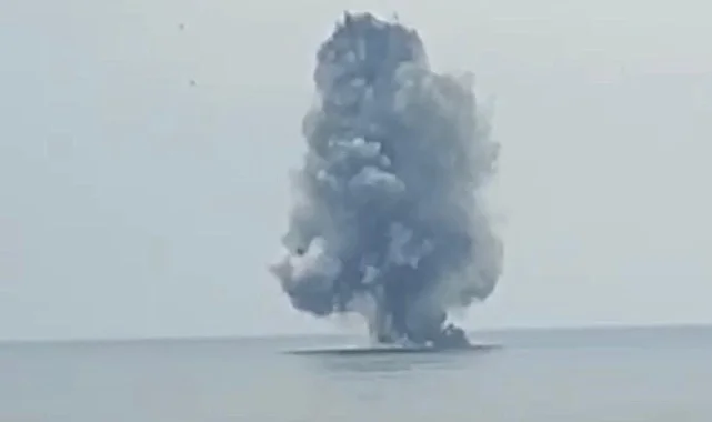 Ordu Ünye'de kıyıya vuran insansız deniz aracı kontrollü patlatıldı