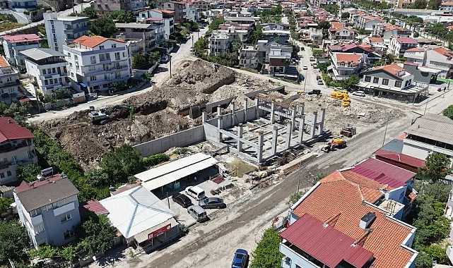 Dikili'nin yeni itfaiye binasında yüzde 30 tamamlandı