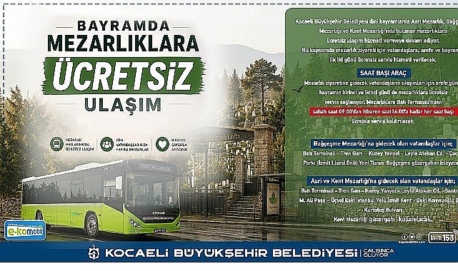 Kocaeli'de mezarlıklara ulaşım ücretsiz