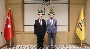 Filistin Büyükelçisi Konya'da Başkan Altay'la buluştu