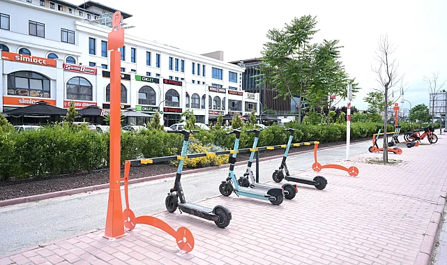 Konya'da e-skuter park noktaları yaygınlaşıyor