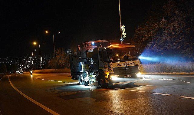 İzmit'te 9 bin metrekarelik yol çizgisi tamam