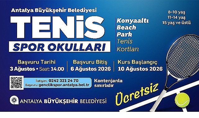 Büyükşehir'in ücretsiz tenis eğitimlerinde yeni dönem başlıyor