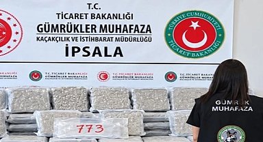 İpsala Gümrük Kapısı'nda 387 kilo skunk ele geçirildi
