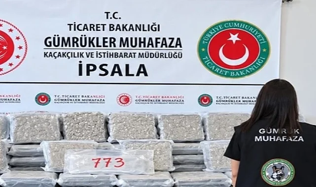 İpsala Gümrük Kapısı'nda 387 kilo skunk ele geçirildi